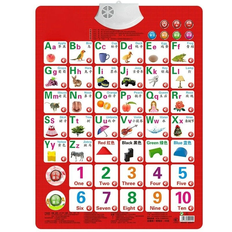 Kids Education Alphabet Numbers - Lernen Zahlen Alphabet Karte Buch Baby