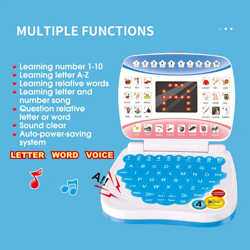 Kids Educational Computer - Lerncomputer Laptop für Kinder Elektronisches Vorschul-Sprachlernspielzeug
