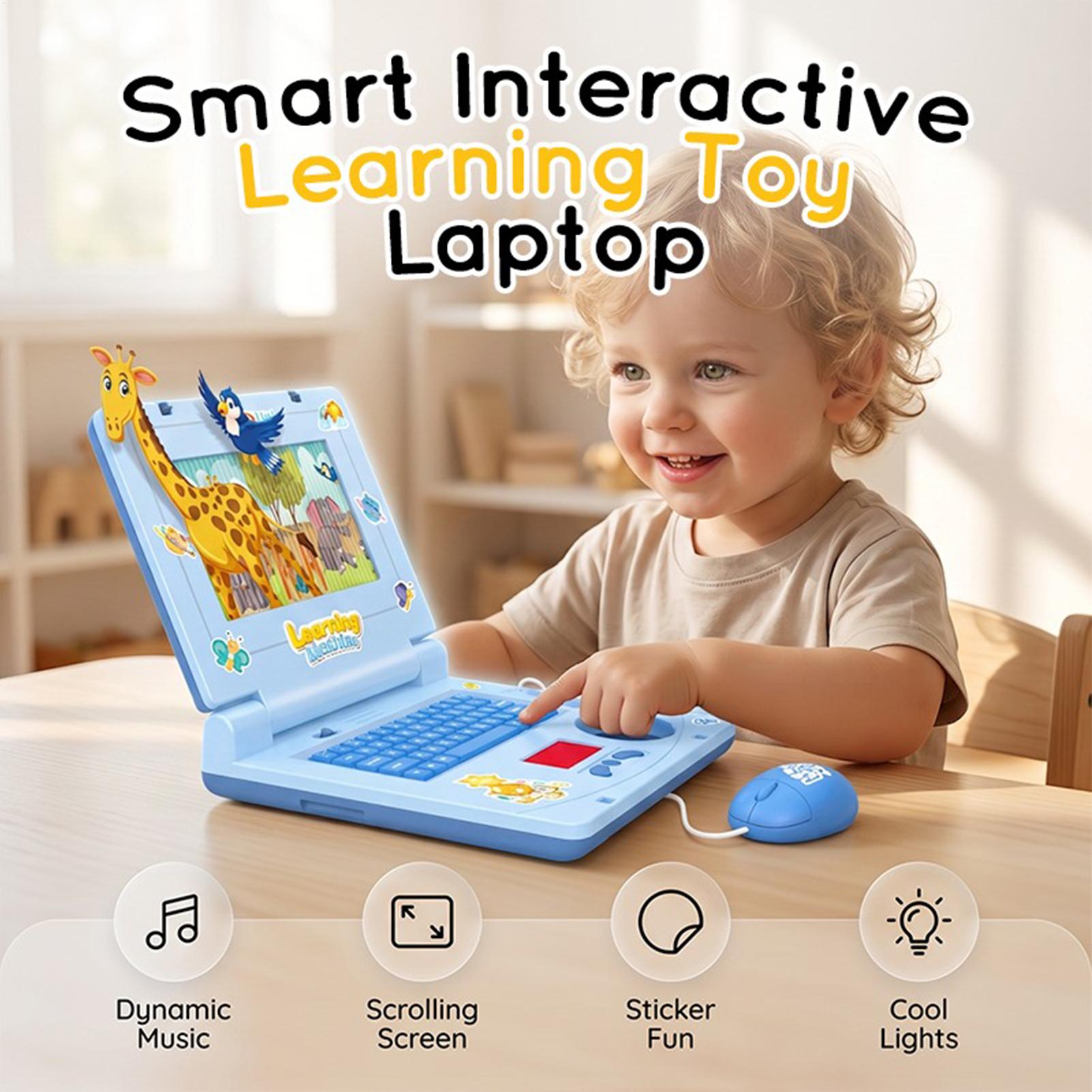 Kids Educational Computer - Kinder-Laptop-Spielzeug Interaktives Rollenspiel mit Musik, Lichtern