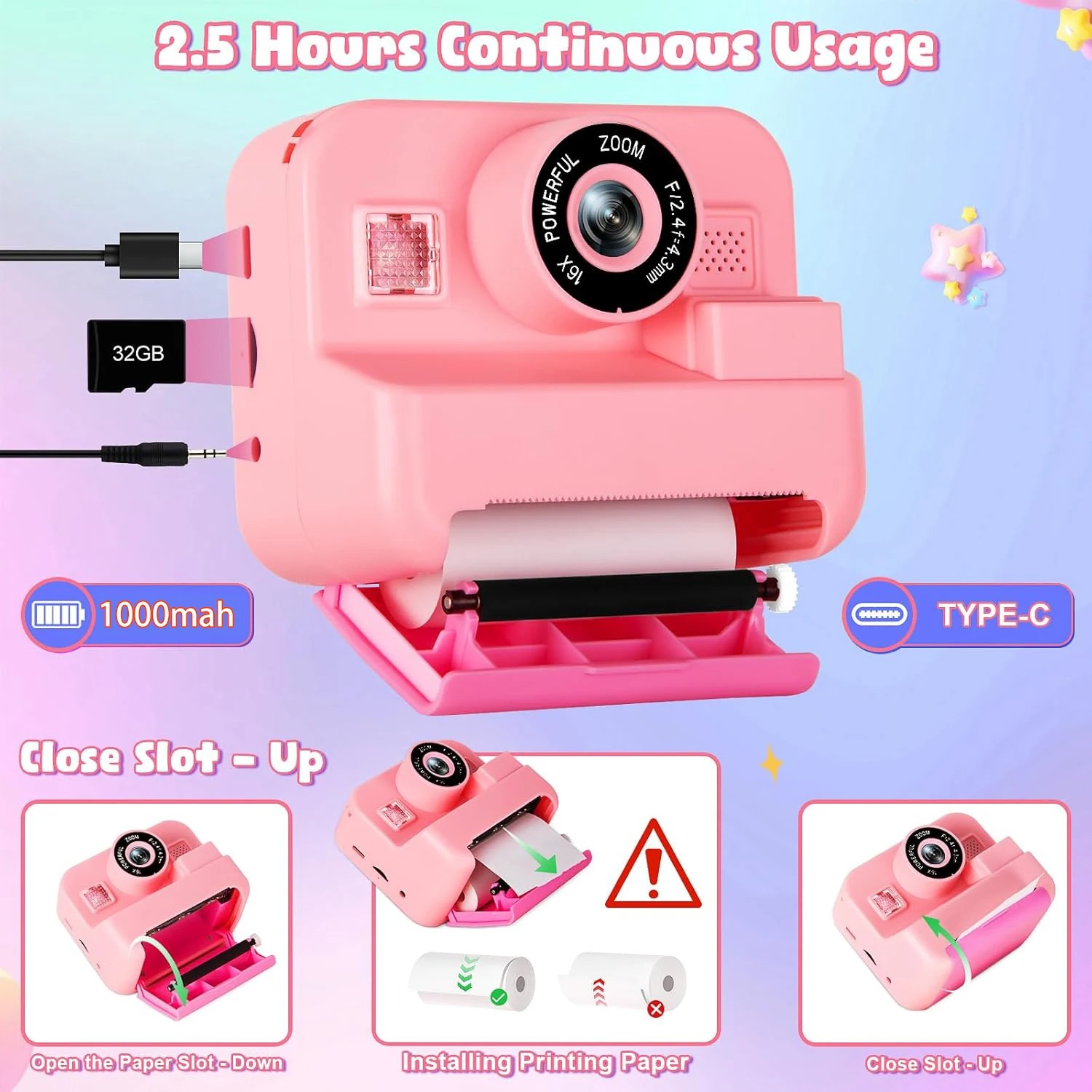 NeuInstant Druck Kamera Mit 32 – Kids Education News Bewertung und Preis